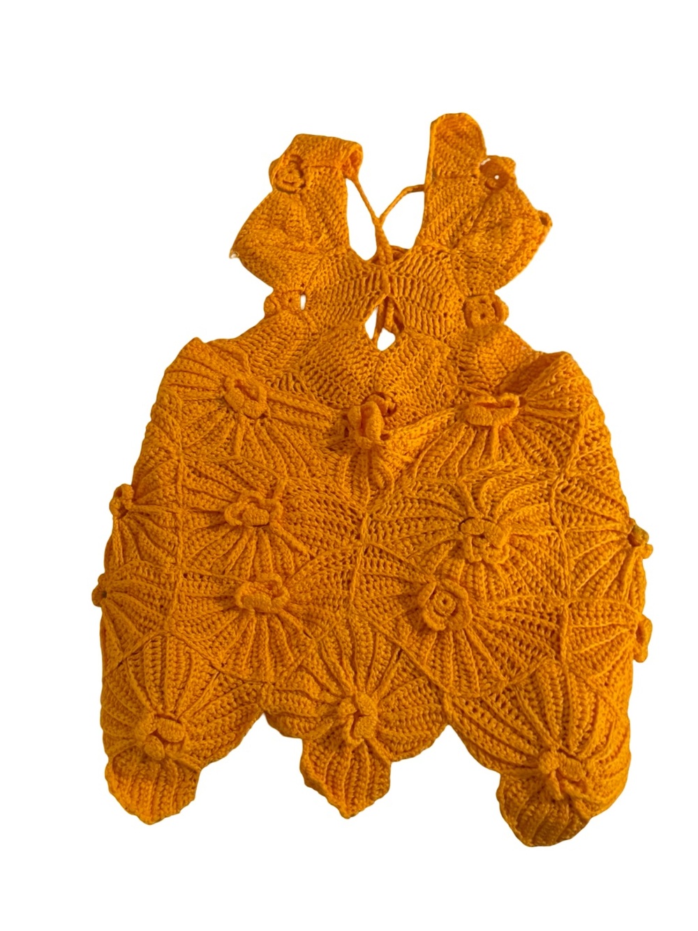 Floral Crochet Mini Halter Dress in Bright Orange Small new in packaging - Picture 3 of 10